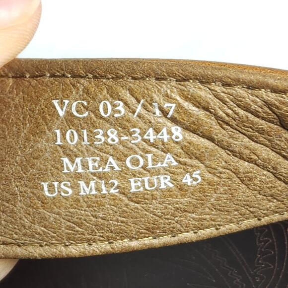Olukai Men\'s Mea Ola US12 Brown Leather Embroidered Slip On Flat Thong Sandals main image 6